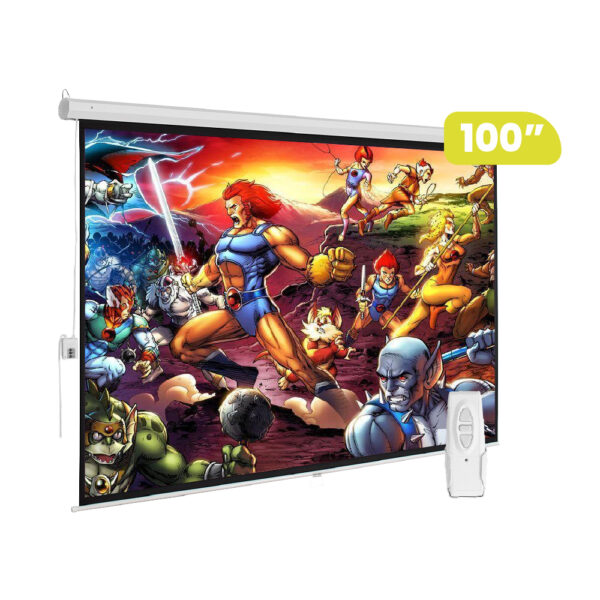 ECRAN ELÉCTRICO CON CONTROL REMOTO 100″(1.80 X 1.80Mts.) FORMATO 1:1