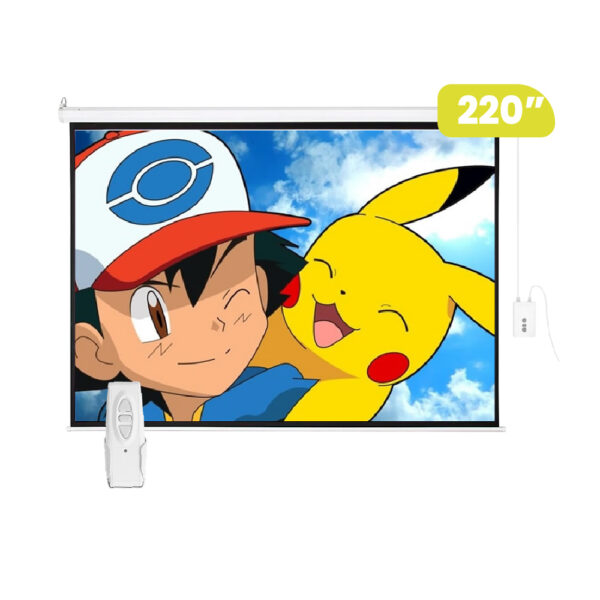 ECRAN ELÉCTRICO CON CONTROL REMOTO 220″(4.00 X 4.00Mts.) FORMATO 1:1