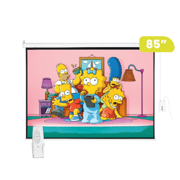 ECRAN ELÉCTRICO CON CONTROL REMOTO 85"(1.50 X 1.50Mts.) FORMATO 1:1