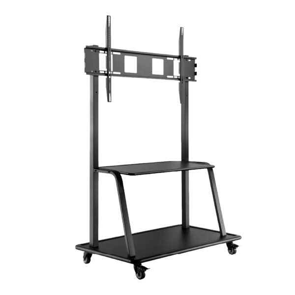 Pedestal Móvil Pesado con Rack para Pantallas Interactivas de 65" 75" 86" 98" Hasta 120"
