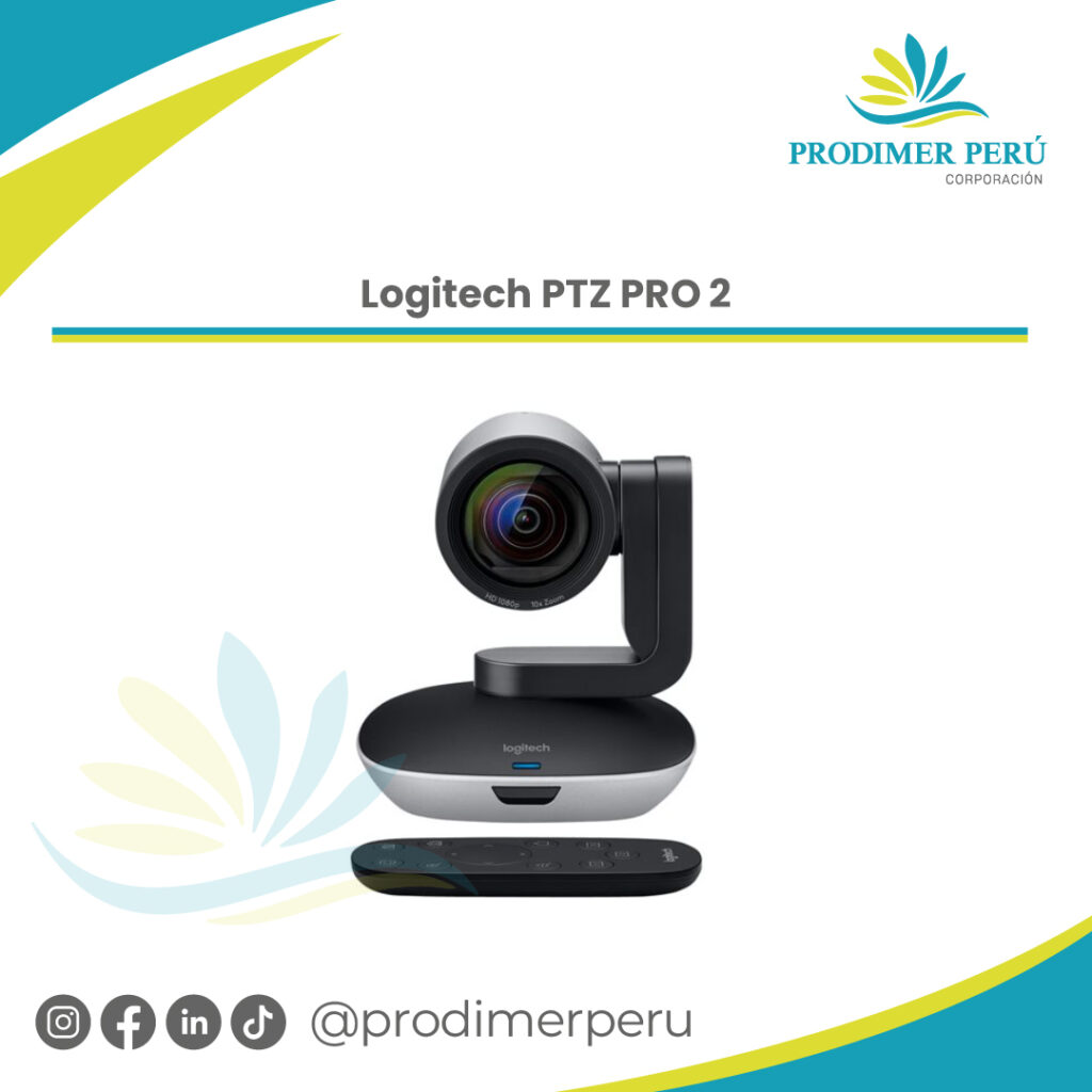 Caméra De Conférence Logitech PTZ Pro 2 - Full HD 1080p à 30 Ips - Zoom 10x - Parfaite Pour Salles De Réunion Et événements