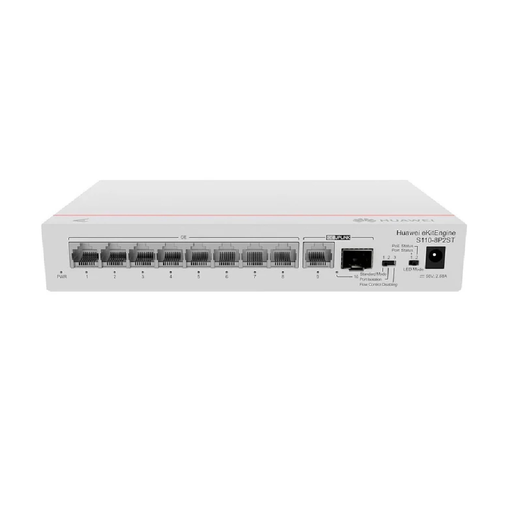 HUAWEI eKit S110-8P2ST Switch PoE 8 Puertos Gigabit 2SFP 124W