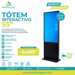 Tótem Interactivo 55" 4K UHD | I7 13AVA | PRODIMER PERÚ